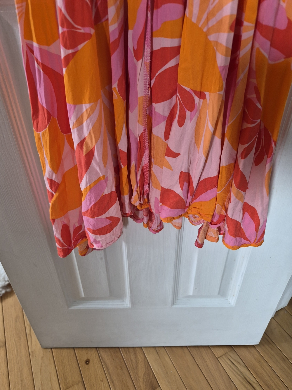 Abel The Label Maxi Dress Pink Orange Floral Cut Out Open Back Boho Sundress M - Picture 10 of 15